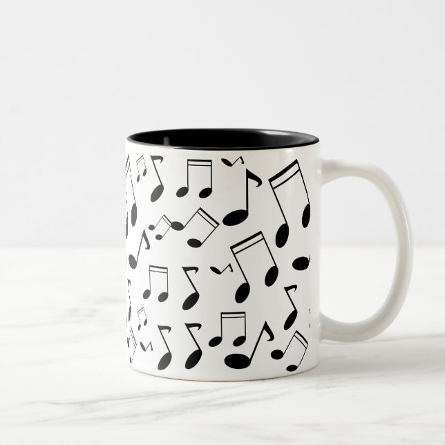 Taza Bicolor Notas musicales negras (Derecha)