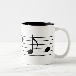 Taza Bicolor Notas y personal de la música