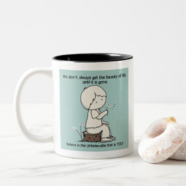 Taza Bicolor Noten la belleza de la vida (Con donut)