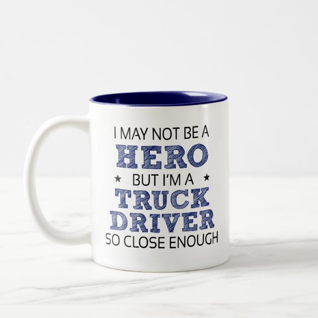 Taza Bicolor Novedad de humor de héroe para conductores de cami (Izquierda)