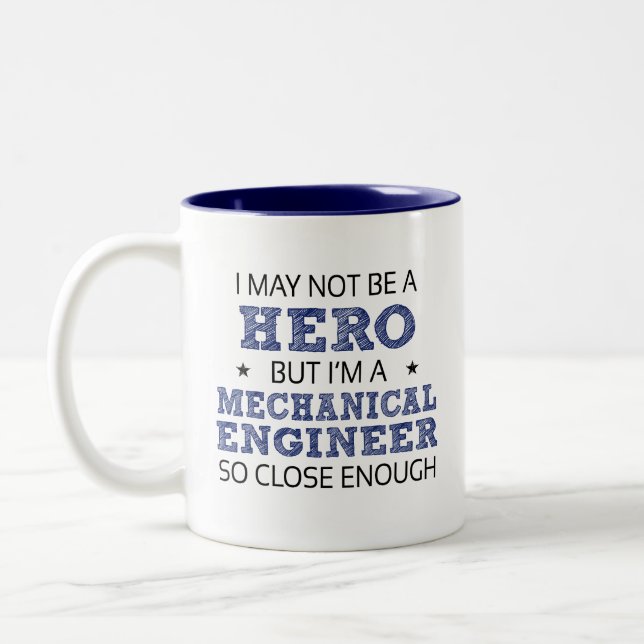 Taza Bicolor Novedad de humor de ingeniero mecánico (Izquierda)