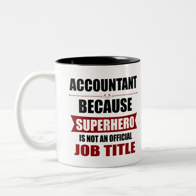 Taza Bicolor Novela Contable Superhéroe (Izquierda)