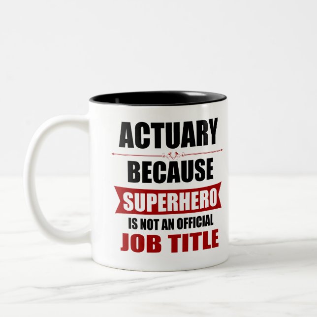 Taza Bicolor Novela de superhéroe actuario (Izquierda)
