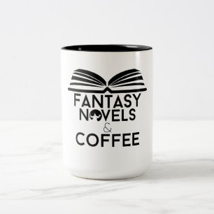 Taza Bicolor Novelas de Fantasía y Café