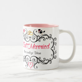 Taza Bicolor Novia y novio de encargo del recién casado