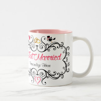 Taza Bicolor Novia y novio de encargo del recién casado