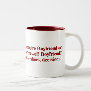 Taza Bicolor Novio de vampiros o novio de Werewolf