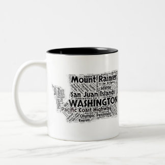 Taza Bicolor Nube de la palabra del estado de Washington