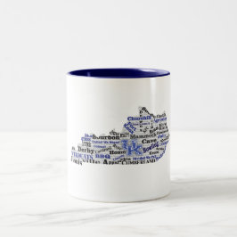 Taza Bicolor Nube de palabras de KY (V1 azul)