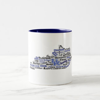 Taza Bicolor Nube de palabras de KY (V1 azul)