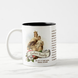 Taza Bicolor Nuestra Señora del Carmelo Oración Jesús Escapular