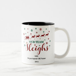 Taza Bicolor Nuestro equipo de Navidades Sleigh regalo para emp
