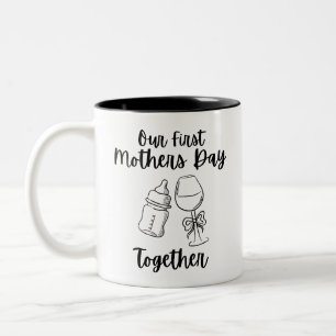 Taza Bicolor Nuestro primer día de la madre juntos