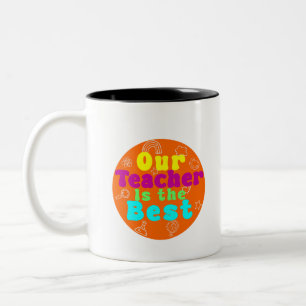 Taza Bicolor Nuestro profesor es el mejor diseño colorido