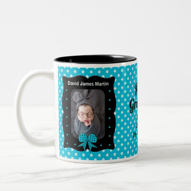 Taza Bicolor Nueva abuela Polka Azul Punto 2 Foto (Izquierda)