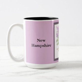 Taza Bicolor NUEVA ave y flor del estado de HAMPSHIRE