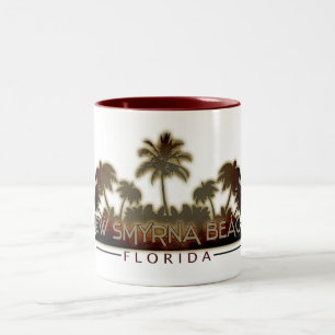 Taza Bicolor Nueva cola de palmas de Smyrna Beach Florida