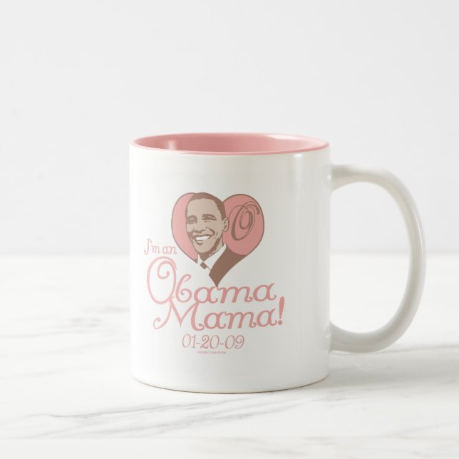 Taza Bicolor Nueva mamá 2009 engranaje de Obama (Derecha)