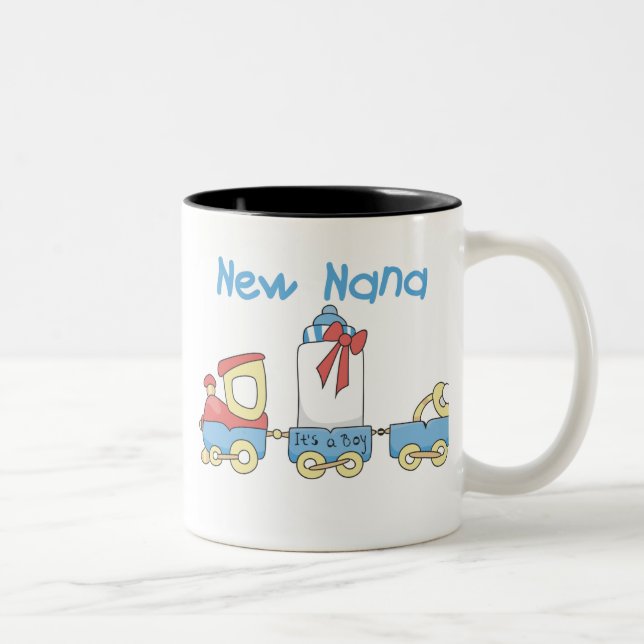Taza Bicolor Nueva Nana - Trompeolas de tren y regalo (Derecha)