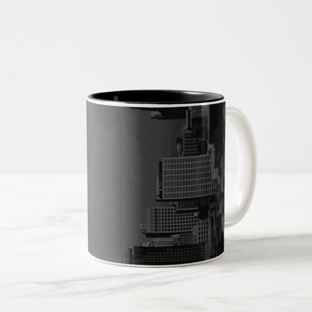 Taza Bicolor Nueva York, negro y blanco Mug (Anverso derecho)