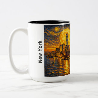 Taza Bicolor Nueva York Noche estrellada
