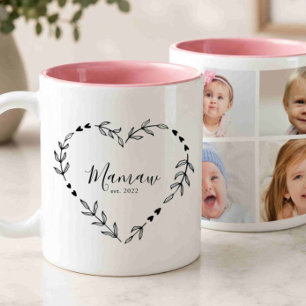 Taza Bicolor Nuevo año de Mamaw Est. Cuatro collage de fotos