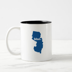 TAZA BICOLOR NUEVO JERSEY ESTADO AZUL
