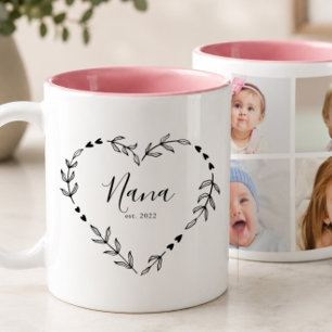 Taza Bicolor Nuevo Nana Año Est. Cuatro Collage de Fotos
