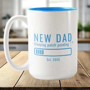 Taza Bicolor Nuevo Papá Parche de Sueño Pendiente Divertido Azu