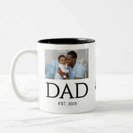 Taza Bicolor Nuevo regalo para PAPÁ Texto personalizado Foto PA