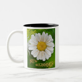 Taza Bicolor Nuevos comienzos - Poder floral de margarita