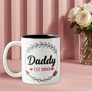 Taza Bicolor Nuevos Padres Papá Personalizado año de establecim