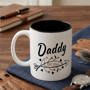 Taza Bicolor Nuevos Padres Papá Personalizado año establecido