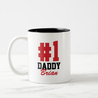 Taza Bicolor Número Uno Papi Nombre Personalizado Día del Padre