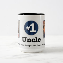 Taza Bicolor Número uno tío 2 Personalizado de foto