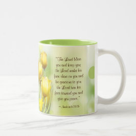 Taza Bicolor Números 6:24-26, bendición del Señor, tulipanes am