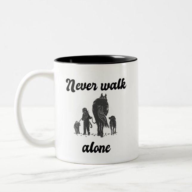 Taza Bicolor Nunca camine solo Farmer (Izquierda)