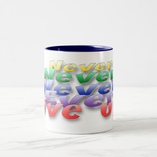 Taza Bicolor Nunca dé para arriba (Centro)
