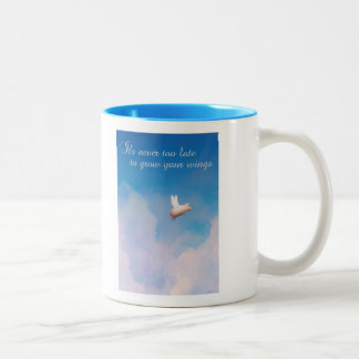Taza Bicolor Nunca es demasiado tarde para cultivar tus alas