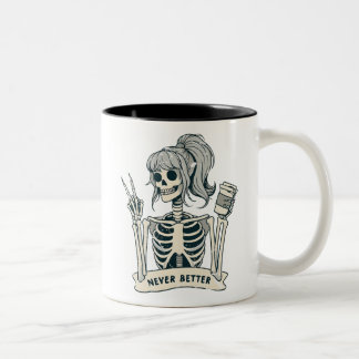 Taza Bicolor Nunca mejor Chica Skeleton