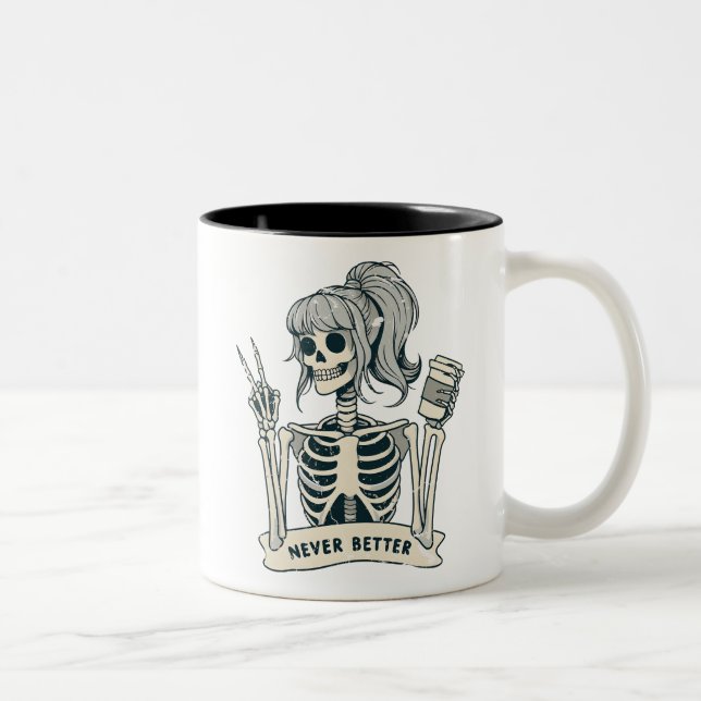 Taza Bicolor Nunca mejor Chica Skeleton (Derecha)