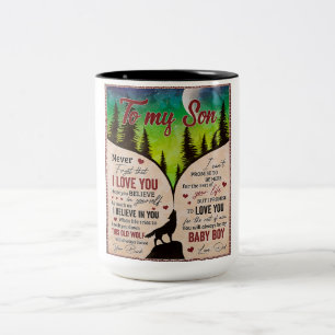 Taza Bicolor Nunca Olvides Que Te Amo... Wolf Dad To Son