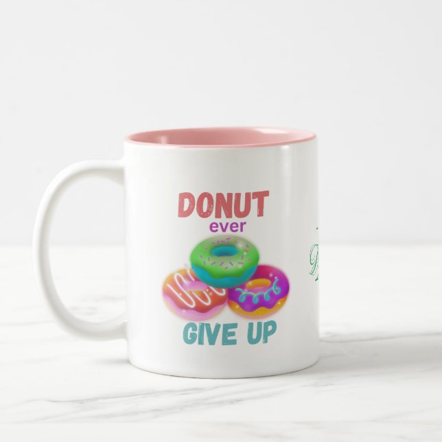 Taza Bicolor Nunca renunciemos a las citas motivacionales (Izquierda)