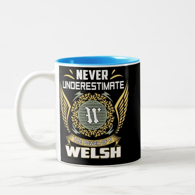 Taza Bicolor Nunca Subestimes El Poder De Un Galés (Izquierda)