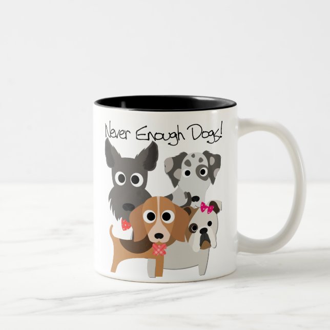 Taza Bicolor Nunca suficientes perros (Derecha)
