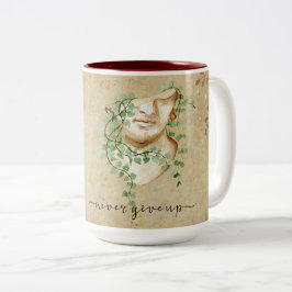 Taza Bicolor "Nunca te rindas" (Rojo)