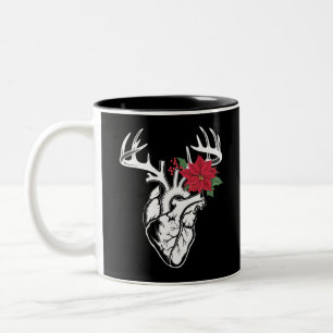 Taza Bicolor Nurse Heart Anatomy Reindeer Heart Cath Lab RN