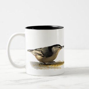 Taza Bicolor Nuthatch de pechos blancos