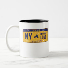 Taza Bicolor NY My First Love License Plate