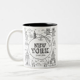 Taza Bicolor NYE New York Vacation Souvenirs NYC Gift